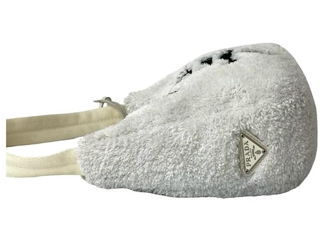 Borsa mini Terry di Prada Bianco - vista 6