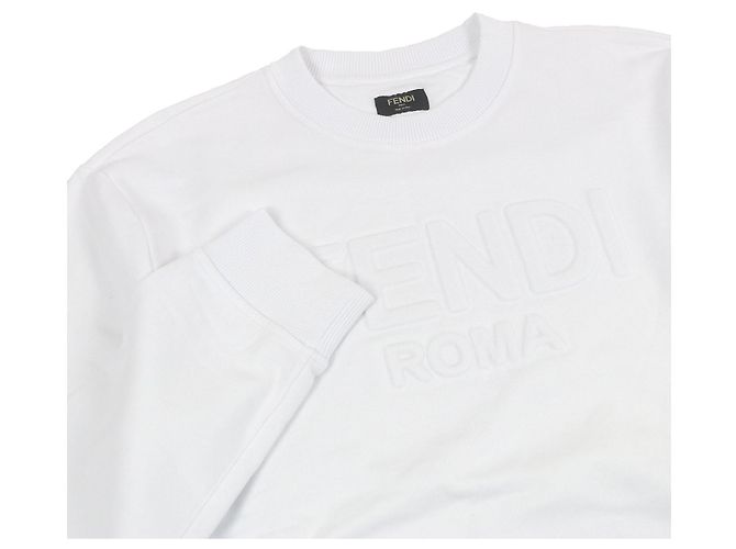 Baumwoll-Sweatshirt mit geprägtem Fendi-Logo Weiß - Ansicht 2