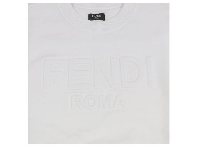 Baumwoll-Sweatshirt mit geprägtem Fendi-Logo Weiß - Ansicht 4