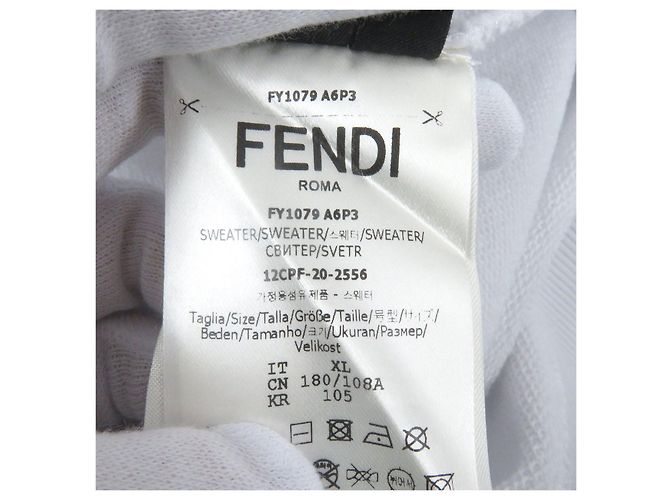 Baumwoll-Sweatshirt mit geprägtem Fendi-Logo Weiß - Ansicht 8