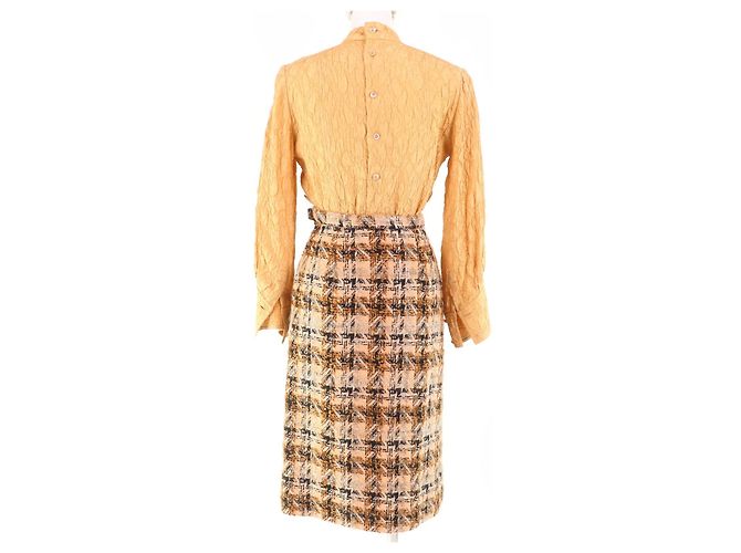 Conjunto de 3 piezas de tweed Chanel Castaño - vista 5