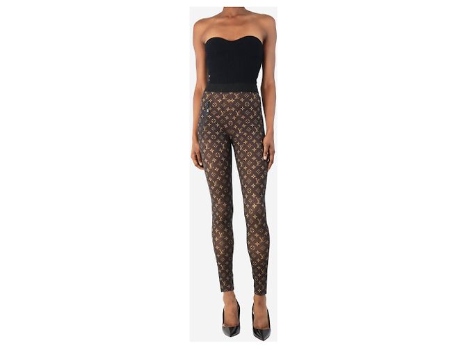 Louis Vuitton Braune Monogramm-Leggings - Größe UK 8 - Ansicht 2