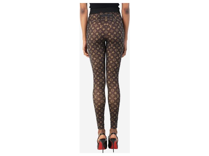 Louis Vuitton Braune Monogramm-Leggings - Größe UK 8 - Ansicht 3