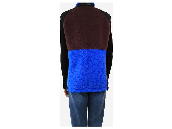 Autre Marque Fleece-Weste in Blau und Bordeaux mit Farbblock - Größe XS - Ansicht 2