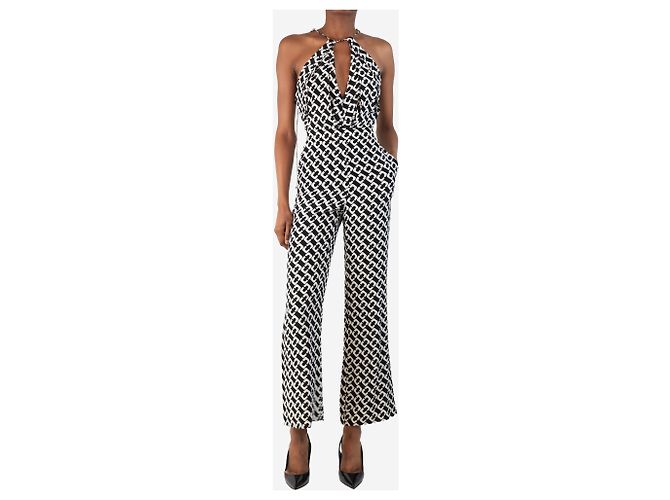 Diane Von Furstenberg Mono negro con estampado total - talla UK 4 - vista 3