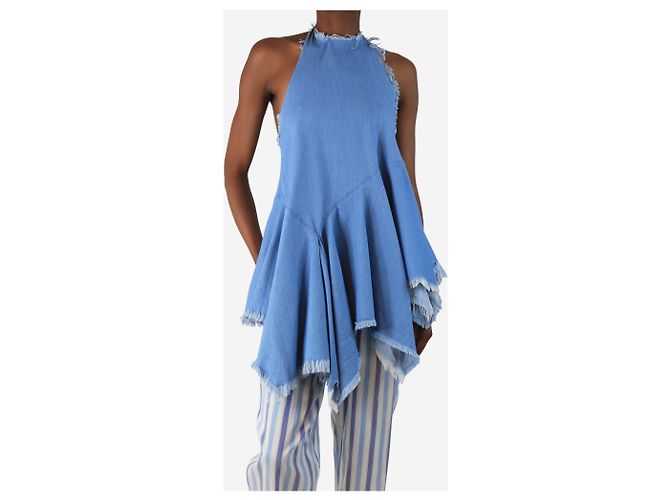 Autre Marque Blaue Denim-Haltertop - Größe XS - Ansicht 3