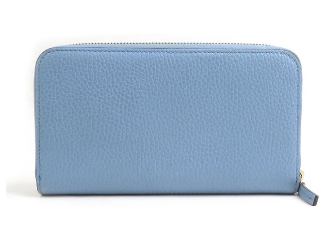 Gucci Langer Geldbeutel aus hellblauem Leder - Ansicht 2
