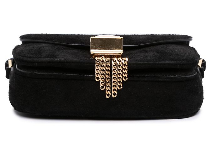 Céline Borsa Pampille Piccola in Suede Nera di Celine Nero - vista 3