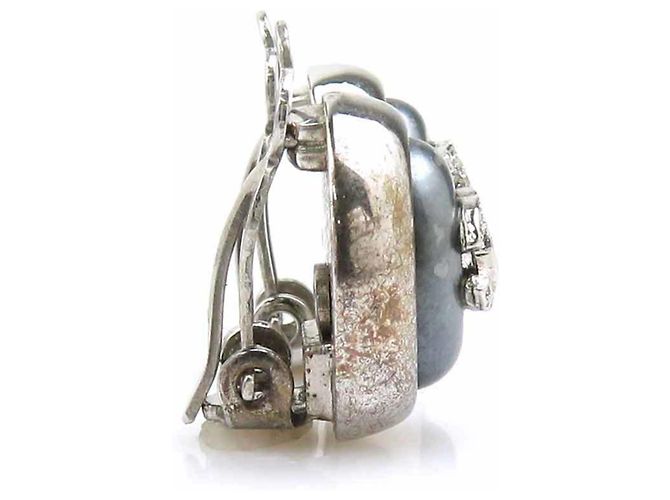 Orecchini in metallo con clip Coco Mark di Chanel Marrone Argento - vista 2