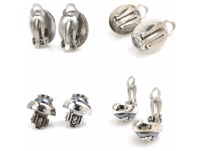 Orecchini in metallo con clip Coco Mark di Chanel Marrone Argento - vista 3