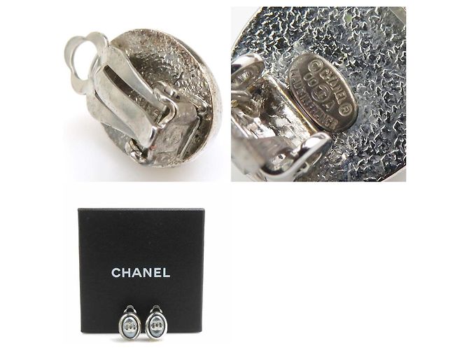 Orecchini in metallo con clip Coco Mark di Chanel Marrone Argento - vista 5