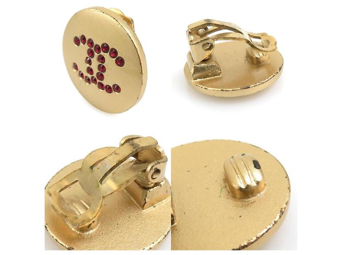 Orecchini a clip in metallo con strass Chanel Coco Mark Rosso D'oro - vista 4