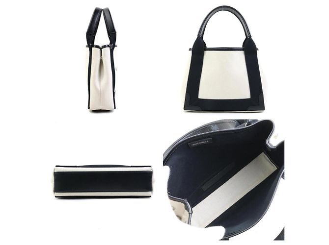 Borsa a mano/Borsa a spalla Balenciaga in avorio e nero Crudo - vista 2