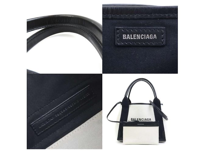 Borsa a mano/Borsa a spalla Balenciaga in avorio e nero Crudo - vista 5