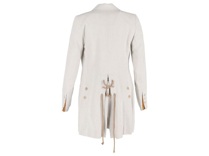 Casaco duplo Ann Demeulemeester em algodão branco - vista 3