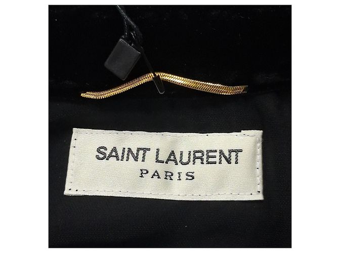 Camicia con bottoni Saint Laurent in velluto nero - vista 3