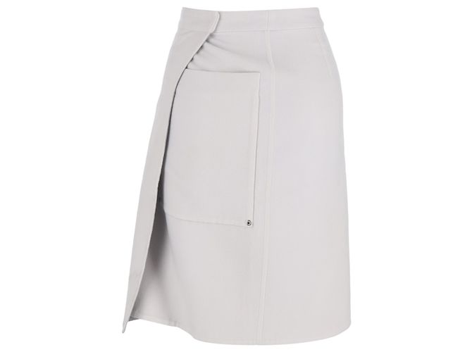Falda envolvente Hermès en cachemira gris - vista 3