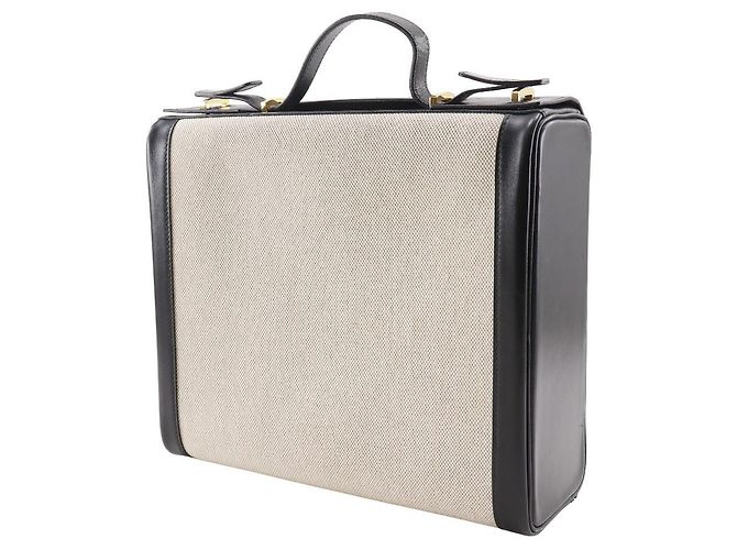 Borsa a mano in vitello Vanity di Hermès Nero Beige - vista 2