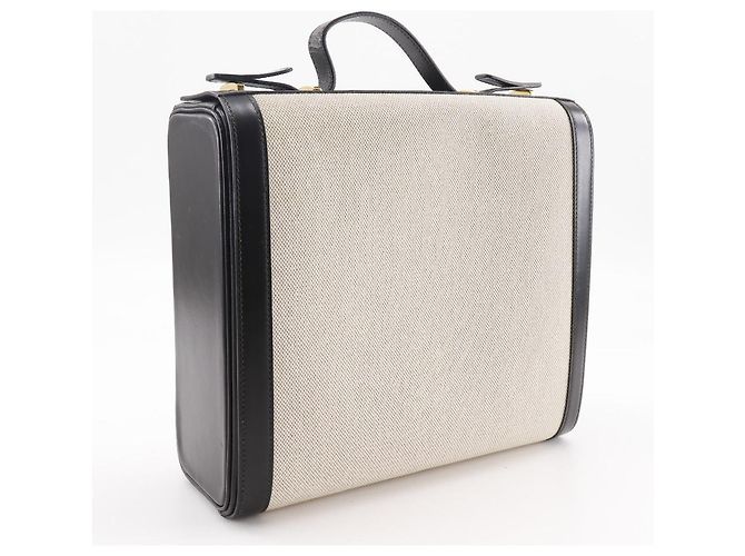 Borsa a mano in vitello Vanity di Hermès Nero Beige - vista 3
