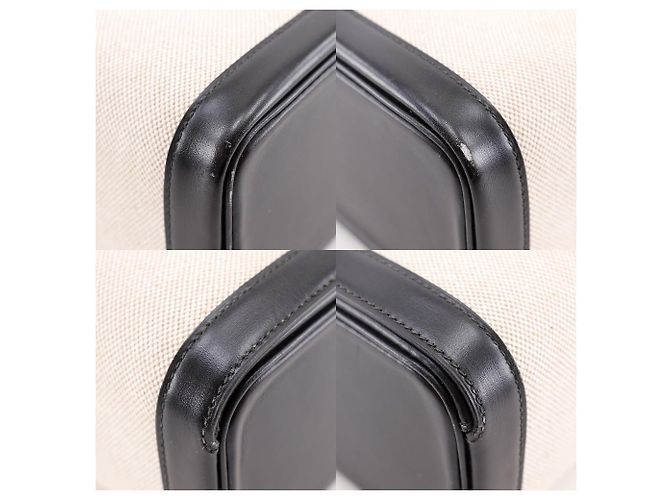 Borsa a mano in vitello Vanity di Hermès Nero Beige - vista 4