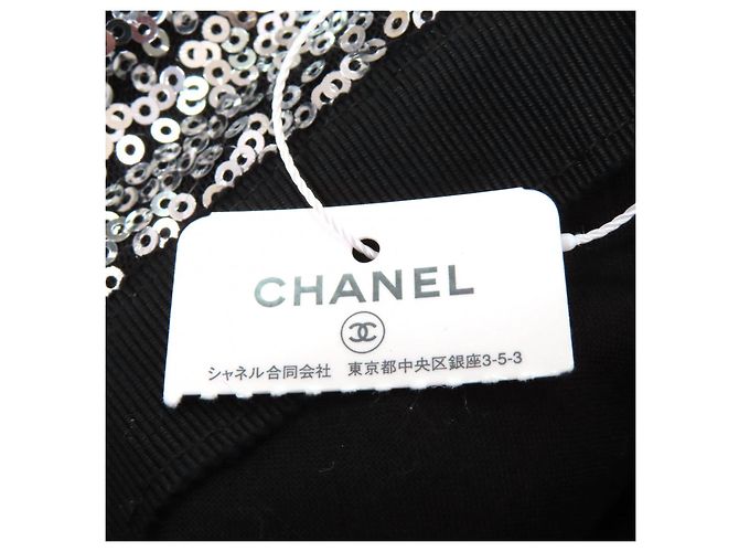 Chanel Bucket Hat aus Polyester mit COCO Mark Pailletten Silber - Ansicht 11
