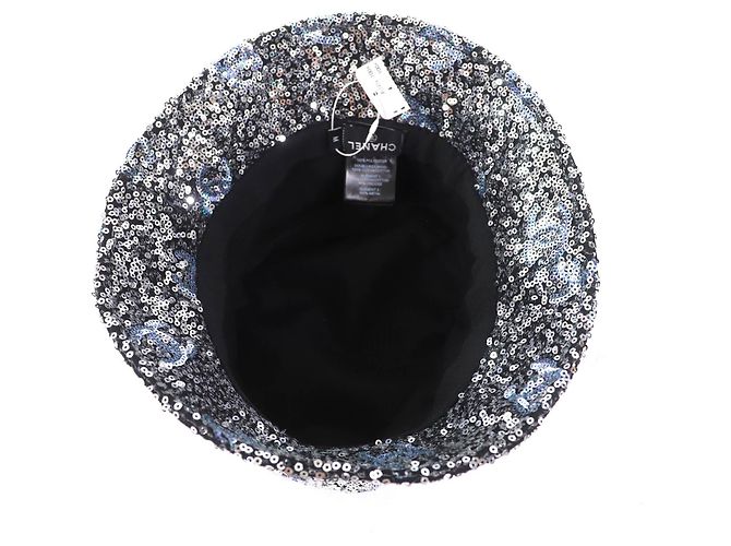 Chanel Bucket Hat aus Polyester mit COCO Mark Pailletten Silber - Ansicht 4