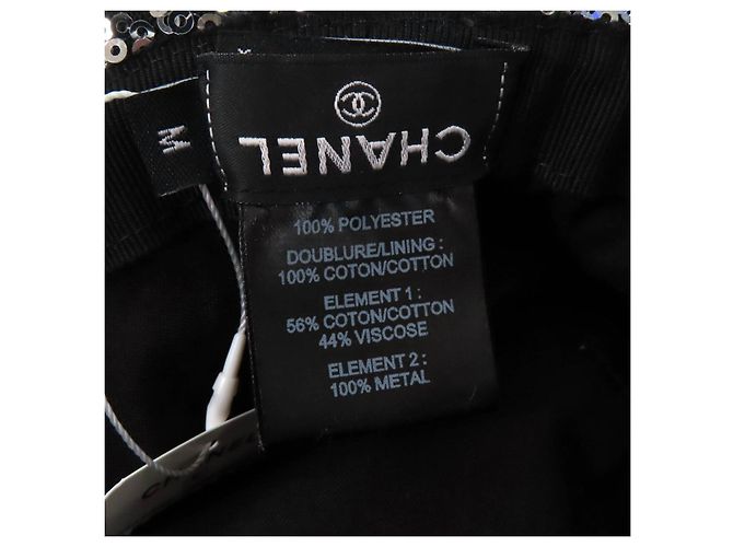 Chanel Bucket Hat aus Polyester mit COCO Mark Pailletten Silber - Ansicht 8
