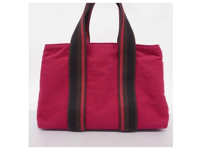 Hermès Troca Horizontal PM Canvas Handtasche Pink - Ansicht 12