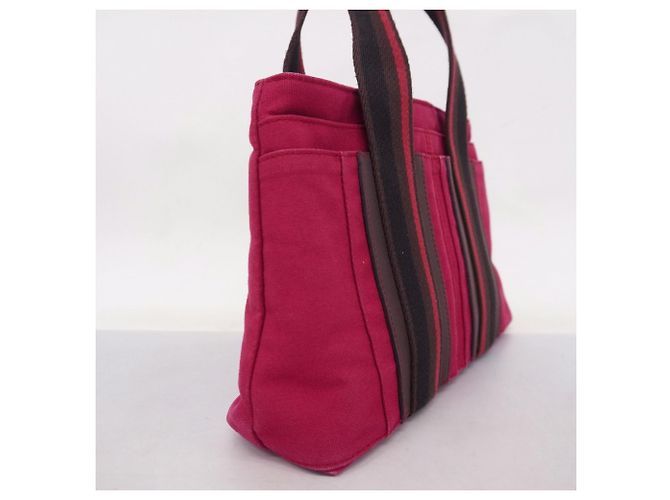 Hermès Troca Horizontal PM Canvas Handtasche Pink - Ansicht 2