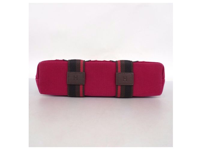 Hermès Troca Horizontal PM Canvas Handtasche Pink - Ansicht 3