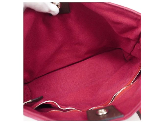 Hermès Troca Horizontal PM Canvas Handtasche Pink - Ansicht 4