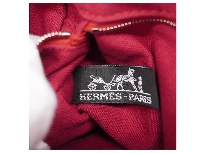 Hermès Troca Horizontal PM Canvas Handtasche Pink - Ansicht 5