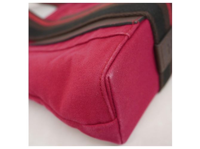 Hermès Troca Horizontal PM Canvas Handtasche Pink - Ansicht 6