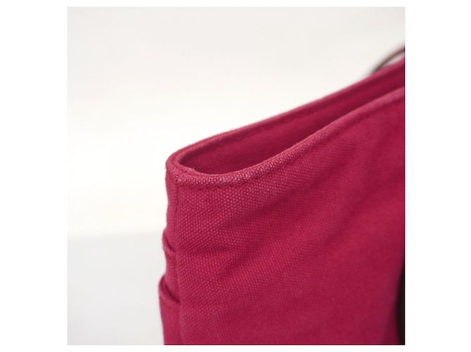 Hermès Troca Horizontal PM Canvas Handtasche Pink - Ansicht 7