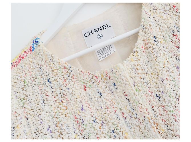 Chaqueta de Tweed Candy Puff Paint Trim de Chanel Primavera 1999 99P Rosa Multicolor - vista 5
