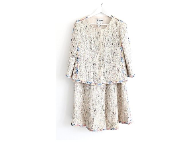 Falda de Tweed Candy Puff Paint Trim de Chanel Primavera 1999 99P Rosa Multicolor - vista 9