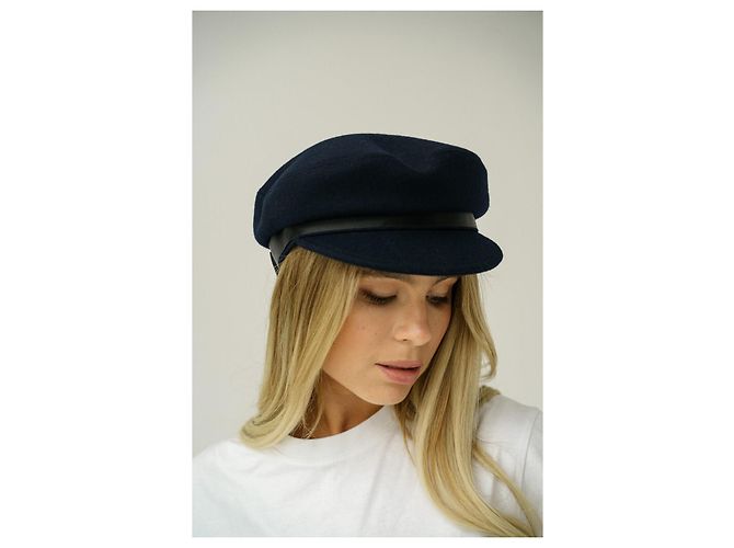 Cappello in feltro blu Chanel con nastri in gros-grain Multicolore - vista 12