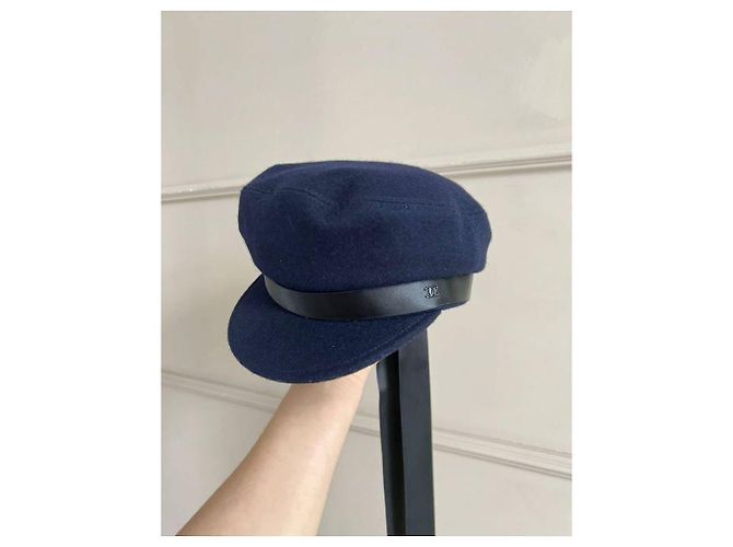 Cappello in feltro blu Chanel con nastri in gros-grain Multicolore - vista 15