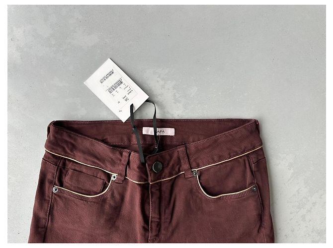 Pantalón Skinny Zapa Burdeos Oscuro Algodón - vista 2