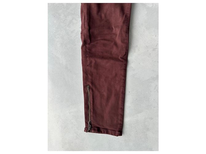Pantalón Skinny Zapa Burdeos Oscuro Algodón - vista 3