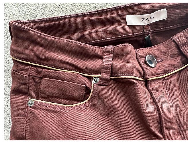 Pantalón Skinny Zapa Burdeos Oscuro Algodón - vista 6