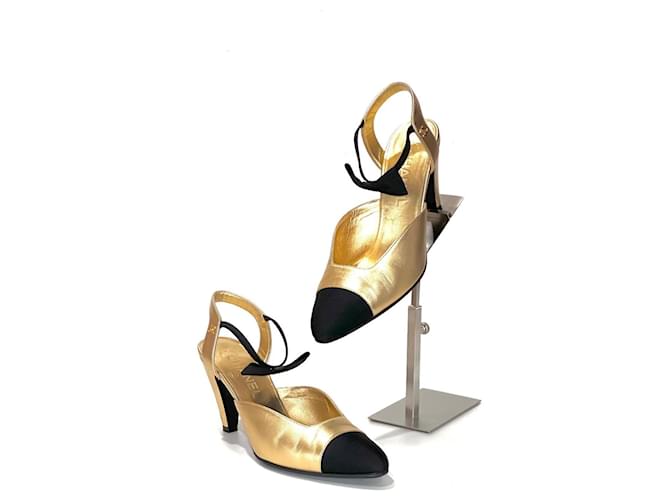 Chanel Slingback Bicolore D'oro - vista 4