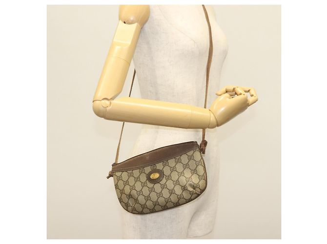 Gucci Borsa a Spalla GG Supreme PVC Beige Oro 904 02 020 Auth SW1461 D'oro - vista 22