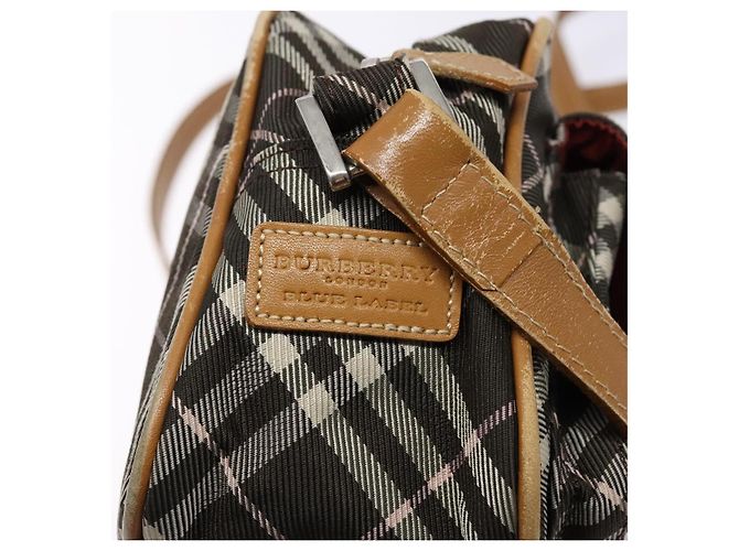 Borsa a spalla Burberry Nova Check Blue Label in tela marrone oro Auth ti3409 D'oro - vista 14