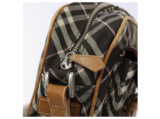 Borsa a spalla Burberry Nova Check Blue Label in tela marrone oro Auth ti3409 D'oro - vista 16