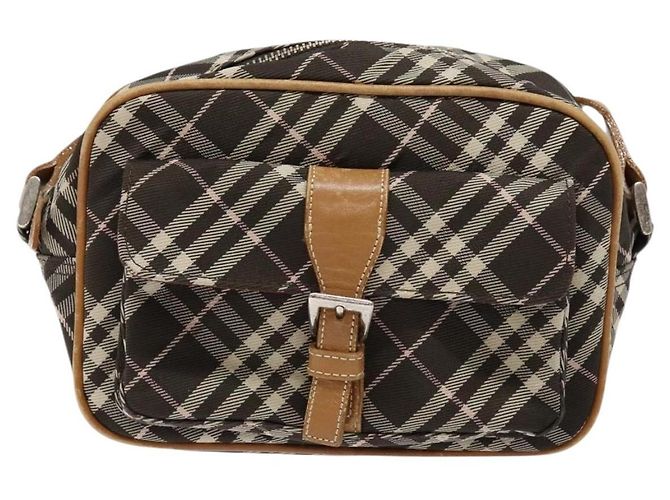 Borsa a spalla Burberry Nova Check Blue Label in tela marrone oro Auth ti3409 D'oro - vista 2