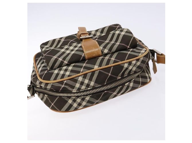 Borsa a spalla Burberry Nova Check Blue Label in tela marrone oro Auth ti3409 D'oro - vista 6
