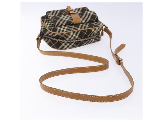 Borsa a spalla Burberry Nova Check Blue Label in tela marrone oro Auth ti3409 D'oro - vista 7
