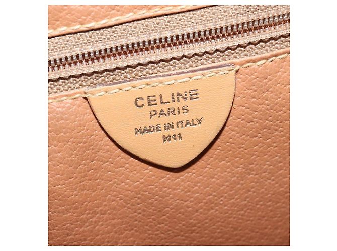 Céline Borsa a Spalla in Tela Macadam CELINE PVC Beige Oro Auth gh566 D'oro - vista 16