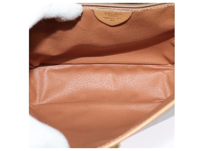 Céline Borsa a Spalla in Tela Macadam CELINE PVC Beige Oro Auth gh566 D'oro - vista 17